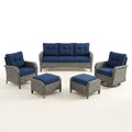 Outdoor Patio Conversation Set Built for Comfort, Steel Frame, High-Density Cushions, 6-Piece Collection
