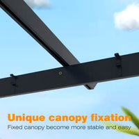 Aluminum Pergola Built for Outdoor Living, 16x12 Ft Coverage, Retractable Dark Gray Canopy, 192 Sq Ft Shade